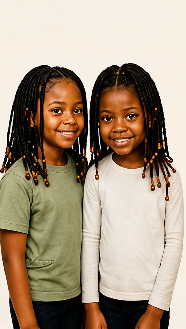 Deux enfants souriantes avec de longues tresses